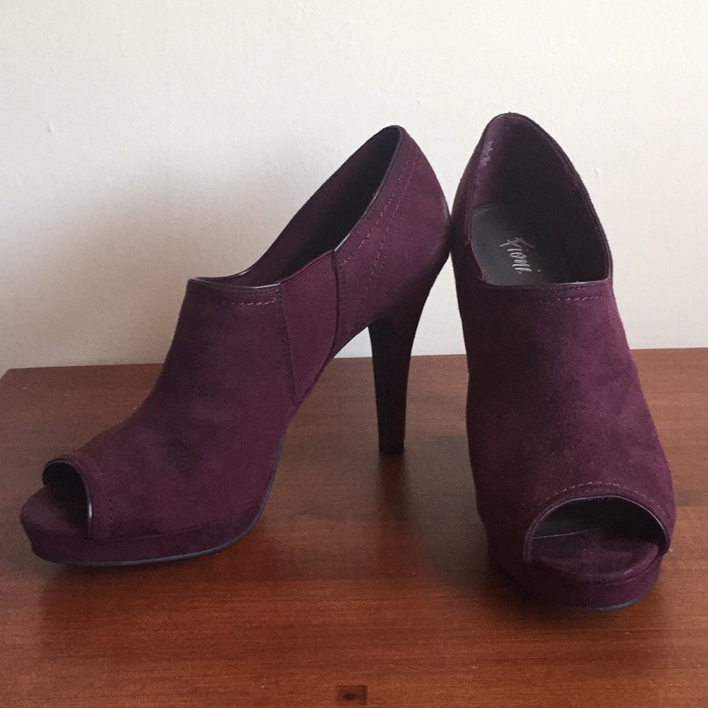 Peep toe booties